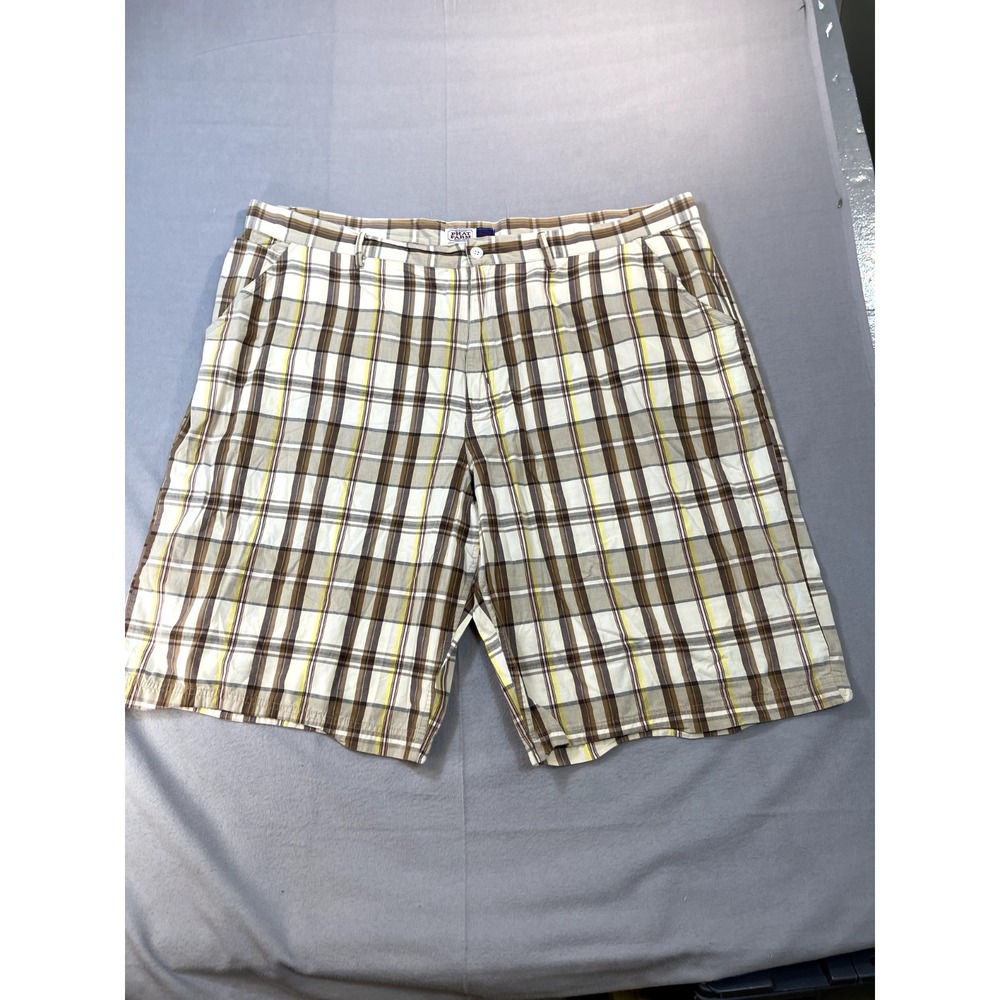 Phat Farm Shorts‎ 46x13  Mens Tan Brown Plaid Chino Casual Skater Streetwear